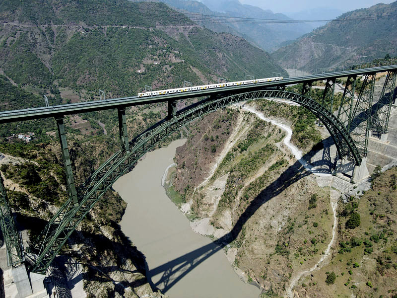 Indian Railway conducts a trial run on the newly constructed world's highest railway bridge-Chenab Rail Bridge, built between Sangaldan in Ramban district and Reasi on 20 June. Rail services on the line will start soon